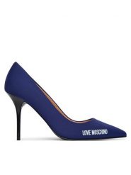 LOVE MOSCHINO Szpilki JA10299G1OIM0750 Niebieski. Niebieskie szpilki Love Moschino, bez wzorów, ze skóry, bez obcasa. Za 919.99 zł.