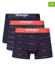 Wrangler Bokserki (3 pary) "Graph" w kolorze granatowym rozmiar: L. Niebieskie bokserki męskie Wrangler, bez wzorów. Za 78.47 zł.