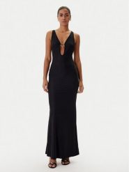 Guess Sukienka wieczorowa O6RK02 KCDE0 Czarny Regular Fit. Czarne sukienki damskie Guess, xs, z aplikacjami, z syntetyku, wizytowe, bez kołnierzyka, bez ramiączek. Za 379.99 zł.