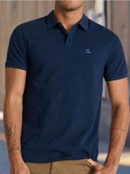 Koszulka polo - granatowy. Niebieskie koszulki polo męskie Sinsay, l, bez wzorów, bez ramiączek. Za 19.99 zł.