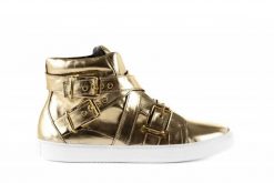 Trampki Bayla-123 5901137 Gold, Złoty, Skóra naturalna - 38. Żółte trampki i tenisówki damskie Bayla, bez wzorów, z gumy. W wyprzedaży za 71.10 zł.