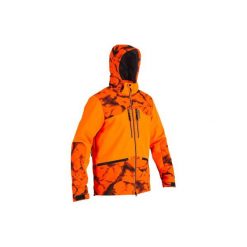 Softshell myśliwski BGB 500 Fluo. Brązowe kurtki softshell damskie SOLOGNAC, xl, bez wzorów, z elastanu, bez kaptura. Za 249.99 zł.