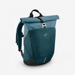 Plecak turystyczny Quechua NH500 Escape Rolltop 16+4 litry. Niebieskie plecaki damskie QUECHUA, bez wzorów, sportowe. Za 129.99 zł.