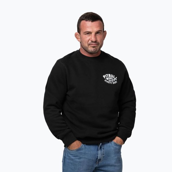 Bluza męska Pitbull Crewneck Hero. Czarne bluzy bez kaptura męskie PITBULL, m, z bawełny. Za 199.99 zł.