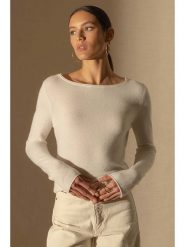 Perfect Cashmere Kaszmirowy sweter "Megan" w kolorze kremowym rozmiar: XL. Brązowe swetry klasyczne damskie Perfect Cashmere, xl, z kaszmiru, bez kołnierzyka. Za 379.44 zł.