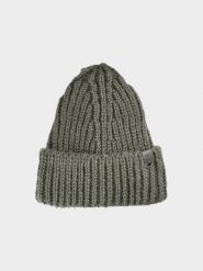 4F Czapka beanie damska - zielona S. Zielone czapki zimowe damskie 4f, z dzianiny. Za 59.99 zł.