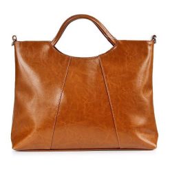 Skórzana damska aktówka DAN-A T59 camel. Brązowe aktówki damskie DAN-A, ze skóry. Za 399.99 zł.
