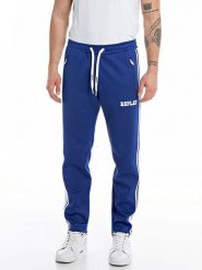 Replay Spodnie dresowe w kolorze niebieskim rozmiar: XL. Niebieskie spodnie dresowe męskie Replay, bez wzorów, z dresówki. Za 340.18 zł.