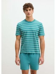 Marc O´Polo Bodywear Koszulka piżamowa w kolorze turkusowo-białym rozmiar: S. Białe koszulki polo męskie s, bez wzorów, z bawełny, bez ramiączek. Za 77.95 zł.