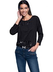 Heine Koszulka w kolorze granatowo-czarnym rozmiar: 42. Czarne bluzki damskie Heine, bez wzorów, bez kołnierzyka. Za 56.93 zł.