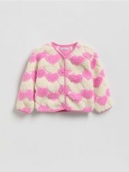 Bluza z imitacji baranka - złamana biel. Bluzy i bluzki niemowlęce Reserved, bez wzorów, z dzianiny, bez ramiączek, bez kaptura. Za 69.99 zł.