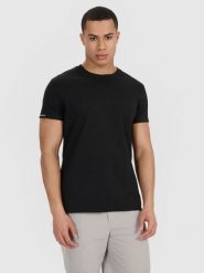 4F T-shirt regular gładki męski - czarny XXL. Czarne t-shirty męskie 4f, m, bez wzorów, z bawełny, bez kołnierzyka. Za 59.99 zł.