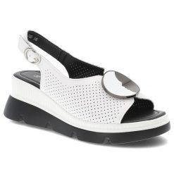 Białe Sandały S.Barski Eleganckie Obuwie Damskie Z Broszką. Białe broszki damskie S.BARSKI. Za 179.00 zł.