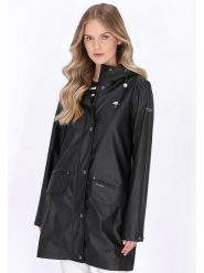 Schmuddelwedda Płaszcz przeciwdeszczowy w kolorze czarnym rozmiar: S. Czarne płaszcze damskie Schmuddelwedda, s, bez wzorów, sportowe. Za 208.99 zł.