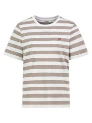 Sublevel Koszulka w kolorze jasnobrązowo-białym rozmiar: L. Białe bluzki damskie Sublevel, l, bez wzorów, z bawełny, bez kołnierzyka. Za 43.99 zł.