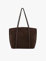 Ciemnobrązowa pojemna shopperka damska. Brązowe shopper bag damskie Brawo sp. z o.o., bez wzorów, na ramię, duże, bez dodatków. Za 449.99 zł.