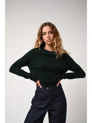 AUTHENTIC CASHMERE Kaszmirowy sweter "Ecrin" w kolorze ciemnozielonym rozmiar: M. Zielone swetry klasyczne damskie AUTHENTIC CASHMERE, m, z kaszmiru, bez kołnierzyka. Za 263.53 zł.