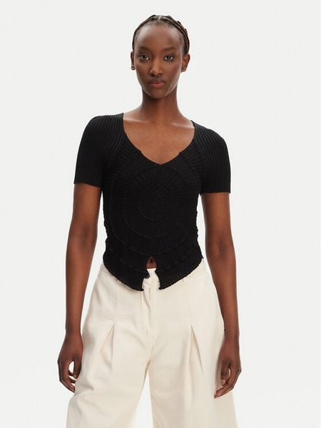 PINKO Bluzka Falterona Maglia 104625 A2E6 Czarny Regular Fit. Czarne bluzki damskie Pinko, xs, bez wzorów, z wiskozy, bez ramiączek. Za 409.99 zł.