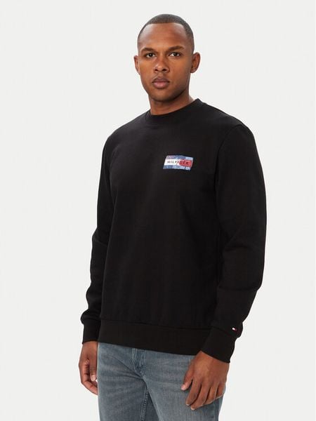 Tommy Hilfiger Bluza MW0MW44936 Czarny Regular Fit. Czarne bluzy bez kaptura męskie Tommy Hilfiger, m, z bawełny. Za 489.99 zł.