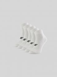 4F Skarpetki krótkie (5-pack) męskie - białe 39-42. Białe skarpetki męskie 4f, bez wzorów, z bawełny. Za 59.99 zł.