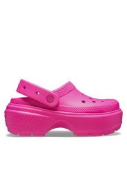 Crocs Klapki Stomp Clog 209349 Różowy. Czerwone klapki damskie Crocs, bez wzorów, z tworzywa sztucznego, bez obcasa. Za 189.99 zł.