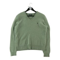 Second life - Polo Ralph Lauren sweter męski z dekoltem w serek - Jak nowy. Zielone swetry męskie Ralph Lauren, l, bez wzorów, bez kołnierzyka. Za 212.96 zł.