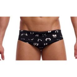 Kąpielówki męskie Funky Trunks Eye Spy - slipy. Czarne kąpielówki męskie FUNKY TRUNKS, l, bez wzorów, do pływania. Za 139.00 zł.