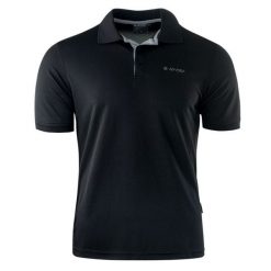 Koszulka polo męska Hi-Tec Site - czarna, Rozmiar M. Czarne koszulki polo męskie Hi-tec, m, bez wzorów, z poliesteru, bez ramiączek. Za 59.99 zł.