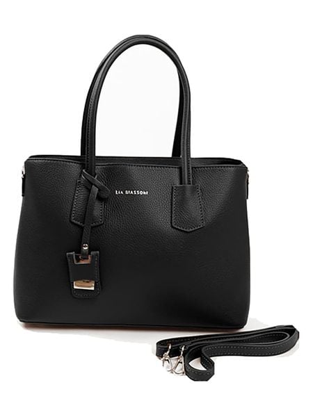 Lia Biassoni Skórzana torebka w kolorze czarnym - 38 x 24 x 15 cm rozmiar: onesize. Czarne torebki klasyczne damskie Lia Biassoni, bez wzorów, z materiału, bez dodatków. Za 346.18 zł.