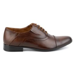 Olivier Buty męskie skórzane wizytowe eleganckie sznurowane 290LU brązowe. Brązowe buty wizytowe męskie z jeansu, bez zapięcia. Za 367.89 zł.