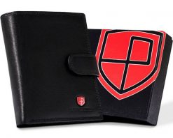 Portfel skórzany Peterson PTN MR-14L-CN czarny. Czarne portfele męskie Peterson, bez wzorów, ze skóry. Za 77.99 zł.