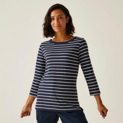 Damska koszulka z długim rękawem Regatta Baylette II. Niebieskie t-shirty damskie Regatta, m, bez wzorów, z bawełny, bez kołnierzyka. Za 89.99 zł.