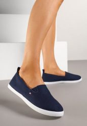 Granatowe Tenisówki Vices Basic z Materiałowymi Gumkami Aretela. Niebieskie trampki i tenisówki damskie Renee, bez wzorów, z jeansu. Za 39.99 zł.