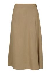 Długa spódnica z lnem G-CUSTA. Brązowe spódniczki damskie Volcano, na wiosnę, s, bez wzorów, z materiału, maxi, rozkloszowane. Za 109.99 zł.