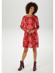 Aniston Sukienka w kolorze bordowo-czerwonym rozmiar: 40. Czerwone sukienki damskie Aniston, na co dzień, bez wzorów, retro, bez kołnierzyka, bez ramiączek, mini, proste. Za 95.92 zł.