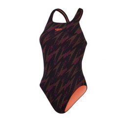 Strój pływacki jednoczęściowy Speedo HyperBoom Allover Medalist. Czarne stroje jednoczęściowe damskie Speedo, bez wzorów. Za 209.99 zł.