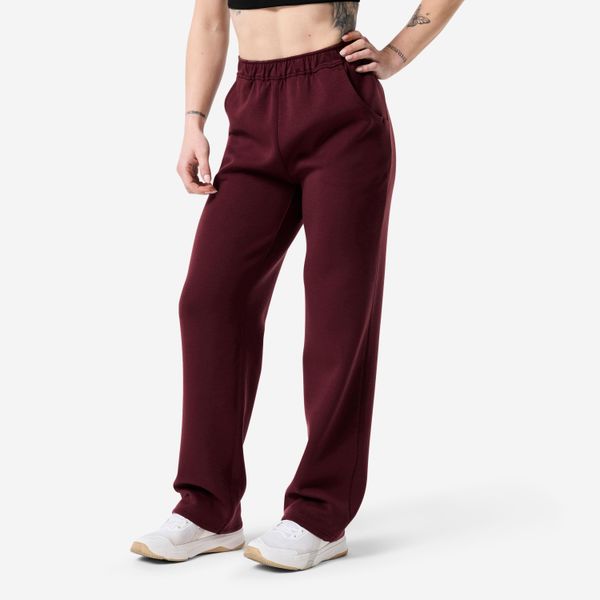 Spodnie dresowe damskie Domyos. Fioletowe spodnie sportowe damskie Decathlon, l, z dresówki, na fitness i siłownię. Za 129.99 zł.