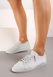 Szare Sznurowane Tenisówki z Ozdobnymi Cyrkoniami na Płaskiej Podeszwie Iiloeva. Szare trampki i tenisówki damskie Renee, bez wzorów, z jeansu. Za 29.99 zł.