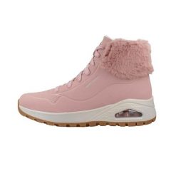 Buty sportowe Skechers Uno Rugged. Czerwone buty sportowe na co dzień damskie Skechers, bez wzorów, ze skóry, trekkingowe. Za 299.00 zł.