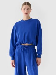 4F Bluza dresowa nierozpinana bez kaptura damska - niebieska S. Niebieskie bluzy bez kaptura damskie 4f, s, z bawełny. W wyprzedaży za 69.99 zł.