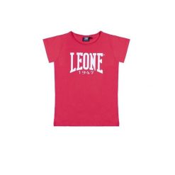 Koszulka z bawełna na czas wolny na co dzień. Czerwone t-shirty damskie LEONE 1947 APPAREL, bez wzorów, z bawełny, bez kołnierzyka. W wyprzedaży za 44.86 zł.