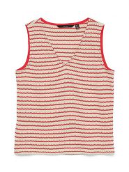 Vero Moda Top w kolorze beżowo-czerwonym rozmiar: XS. Brązowe topy damskie Vero Moda, xs, bez wzorów, bez kołnierzyka. Za 85.38 zł.