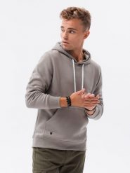 Bluza męska z kapturem BASIC - ciepłoszara V18 - Rozmiar: XL. Szare bluzy z kapturem męskie Ombre Clothing, m, z bawełny. Za 57.99 zł.