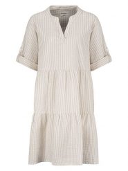 Fresh Made Sukienka w kolorze beżowo-białym rozmiar: M. Białe sukienki damskie Fresh Made, m, bez wzorów, z bawełny, bez kołnierzyka, bez ramiączek, midi. Za 104.89 zł.