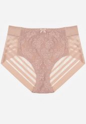 Różowe Majtki Figi z Wysokim Stanem Zdobione Koronką i Siateczką Helieth. Czerwone figi damskie Born2be, z aplikacjami, z koronki. Za 19.99 zł.
