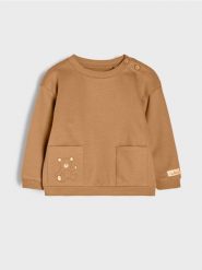 Bluza crewneck - beżowy. Brązowe bluzy i bluzki niemowlęce Sinsay, bez wzorów, bez ramiączek, bez kaptura. Za 15.99 zł.