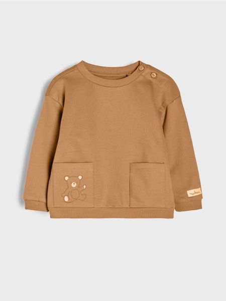 Bluza crewneck - beżowy. Brązowe bluzy bez kaptura damskie Sinsay, l. W wyprzedaży za 27.99 zł.