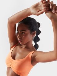 4F Top szybkoschący z materiałów z recyklingu damski 4F x Anna Lewandowska S. Brązowe topy damskie 4f, s, bez wzorów, z dzianiny, bez kołnierzyka. Za 129.99 zł.