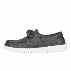 HEYDUDE Damskie Mokasyny Wendy Bow Shimmer. Szare mokasyny damskie Hey dude, z materiału. Za 219.00 zł.