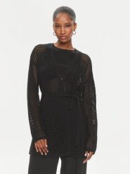 TWINSET Kardigan 241TT3083 Czarny Regular Fit. Czarne kardigany damskie Twinset, l, bez wzorów, ze lnu. Za 749.99 zł.